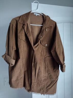 HYFVE Brown Oversized Utility Shirt Jacket